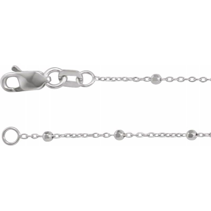 14K Gold 1.7 mm Cable Chain with Faceted Beads
