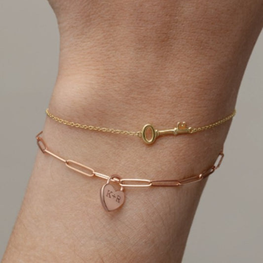 14K Gold & Diamond Dainty Bracelet