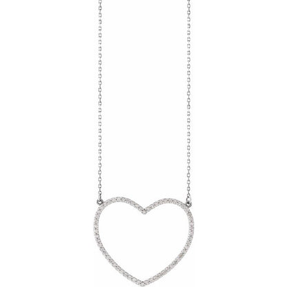 14K Gold Diamond Heart 16" Necklace