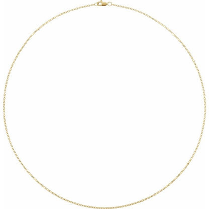 14K Gold 1.5 mm Solid Cable Chain