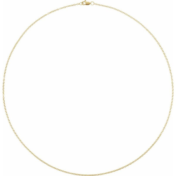 14K Gold 1.5 mm Solid Cable Chain