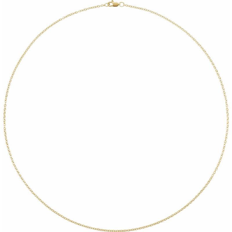 14K Gold 1.5 mm Solid Cable Chain