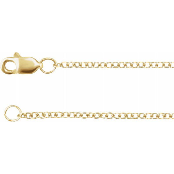 14K Gold 1.5 mm Solid Cable Chain