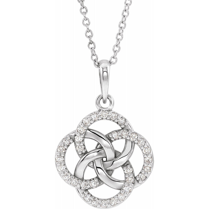 14K Gold Diamond Five-Fold Celtic Necklace