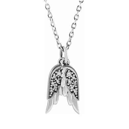 14K Gold LabGrown Diamond Angel Wings Necklace