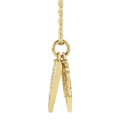 14K Gold LabGrown Diamond Angel Wings Necklace