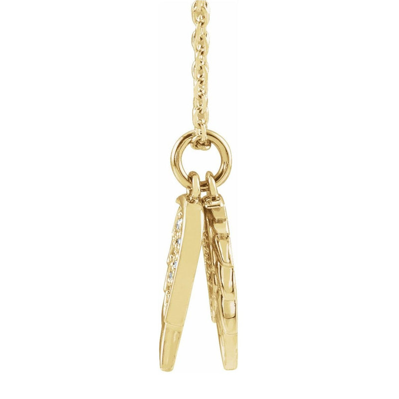 14K Gold Diamond Angel Wings Necklace