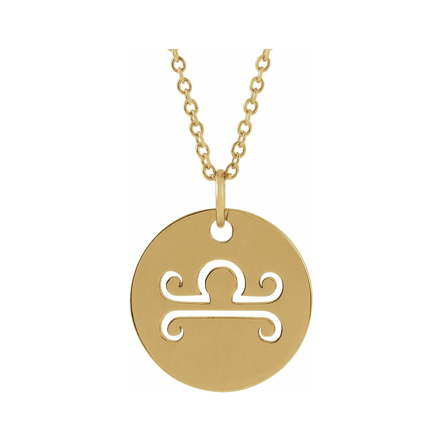 14K Gold Zodiac Disc 16-18" Necklace