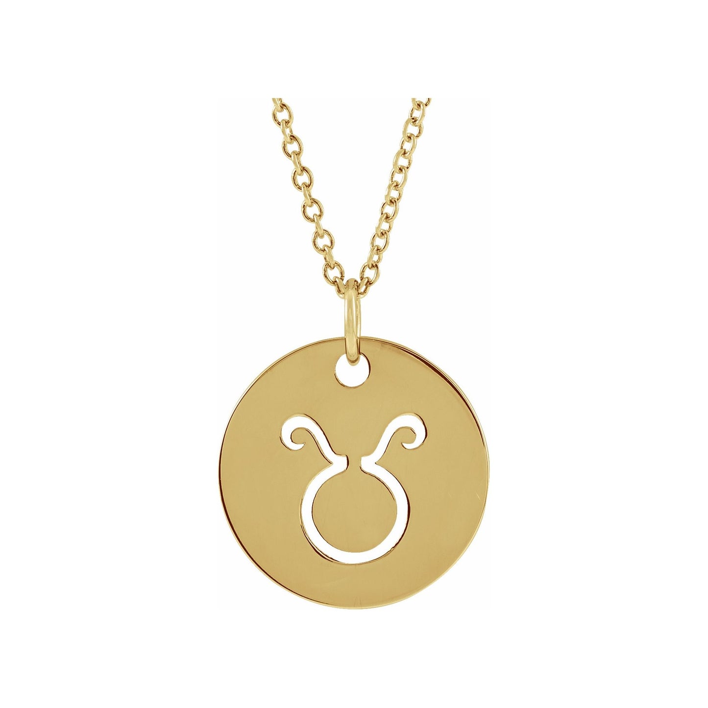 14K Gold Zodiac Disc 16-18" Necklace