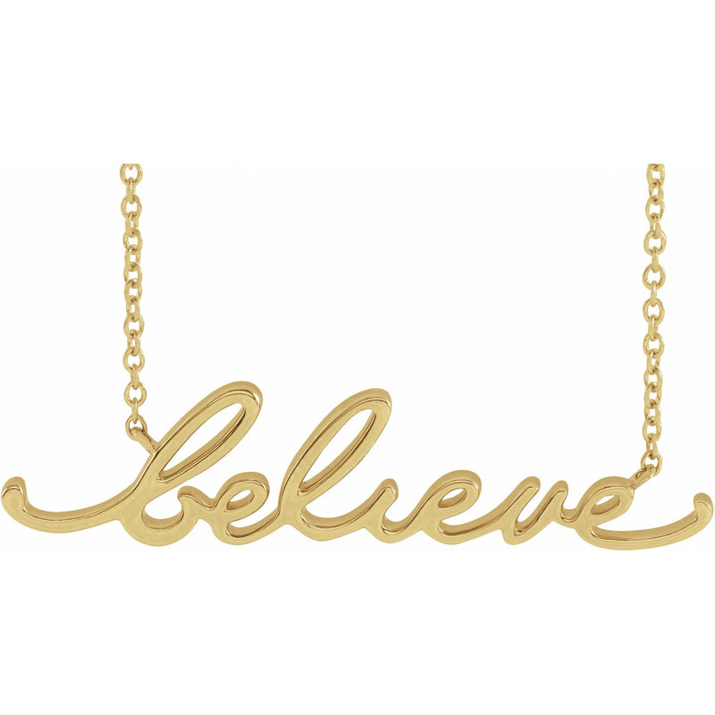 14K Gold Believe 18" Necklace