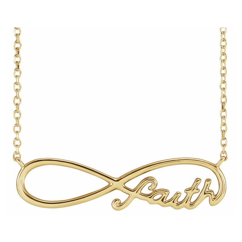 14K Gold Faith Infinity  16"-18" Necklace