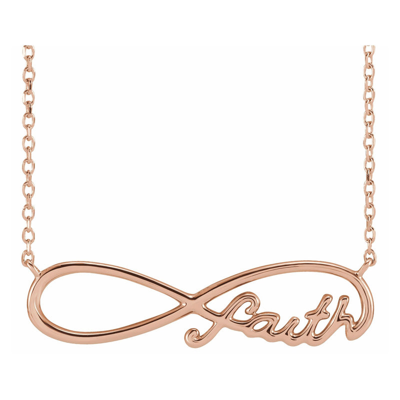 14K Gold Faith Infinity  16"-18" Necklace