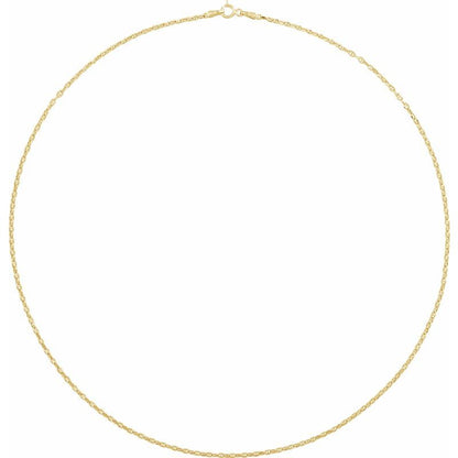 14K Yellow 1.8 mm Hollow Diamond-Cut Anchor Chain