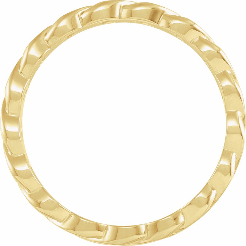 14K Gold 6.5 mm Chain Link Wedding Band