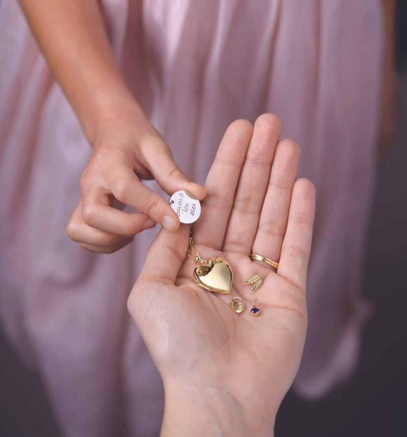 14K Gold Heart Photo Memory Locket