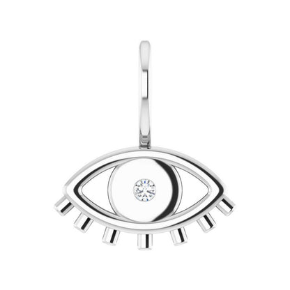 14K Gold Diamond Evil Eye Charm/Pendant