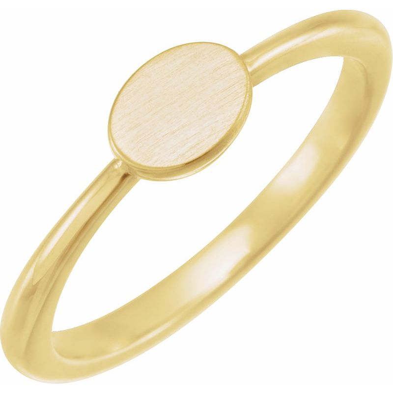14K Gold Oval Personalized Engraveable Ring
