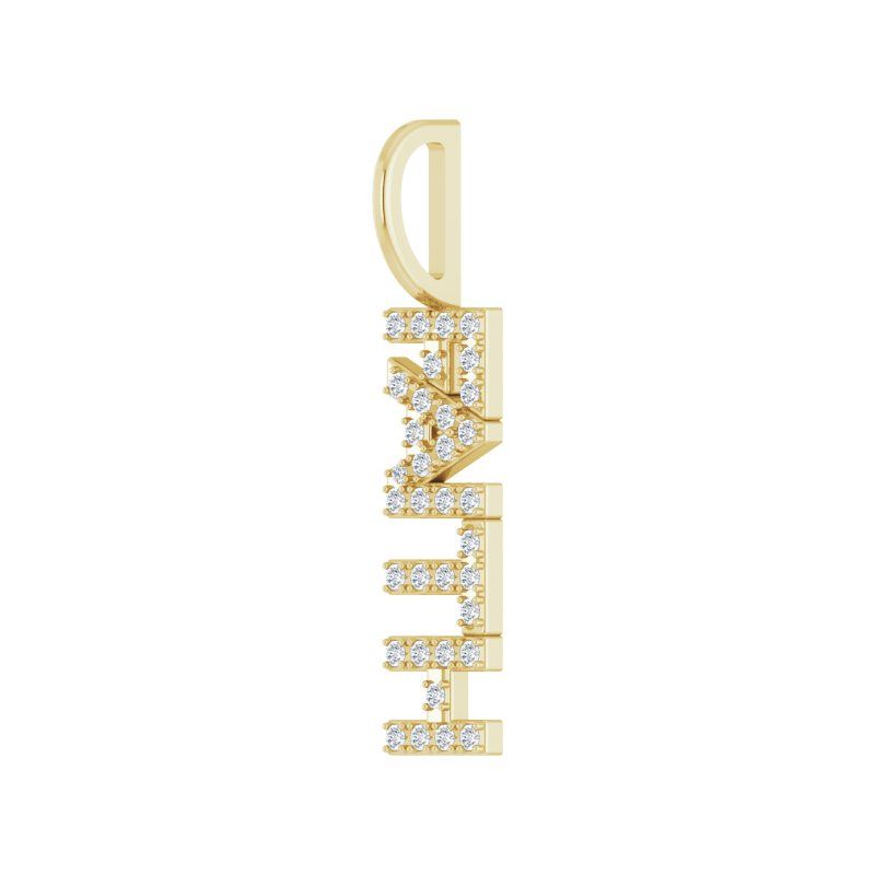 14K Gold Diamond Faith Charm/Pendant