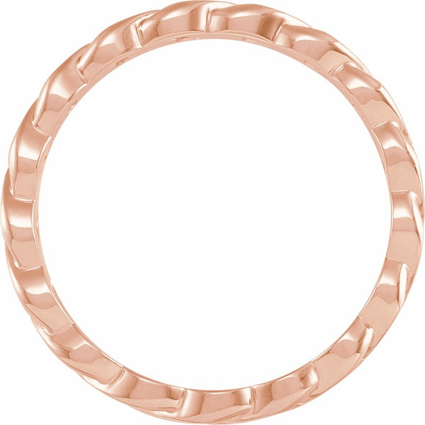 14K Gold 6.5 mm Chain Link Wedding Band