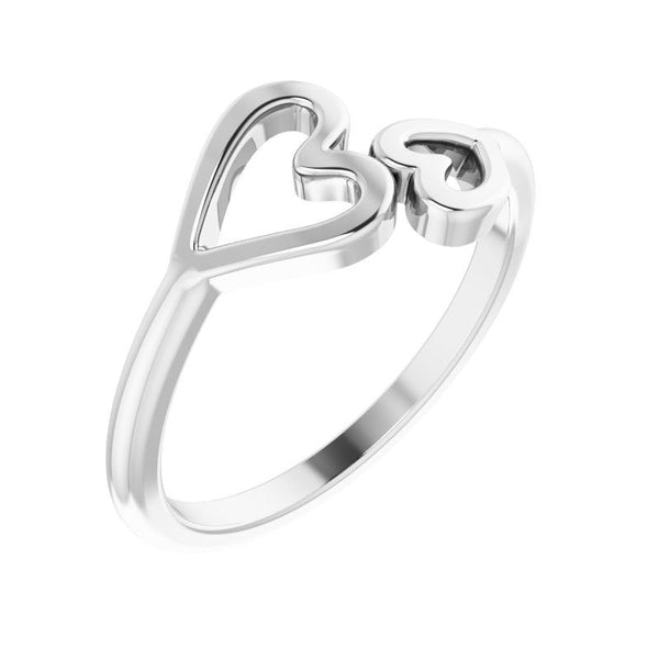 14K Gold Double Heart Ring