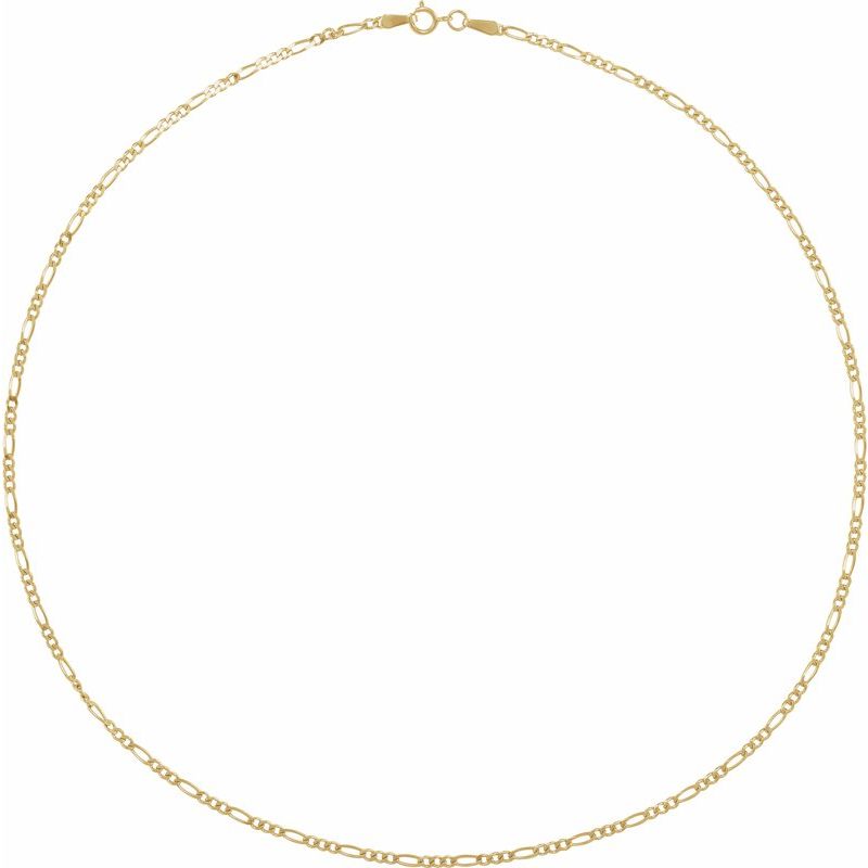 14K Yellow 1.9 mm Diamond-Cut Figaro Chain