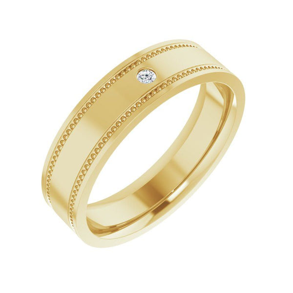 14K Gold One Stone Men Ring