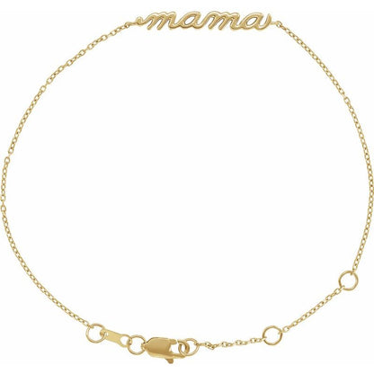 14K Gold Dainty Script Bracelet