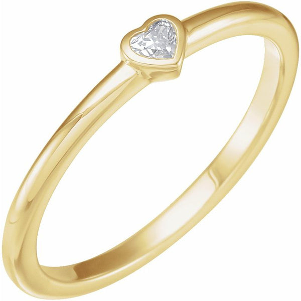 14K Gold Stackable Heart Ring