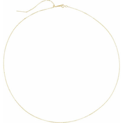 14K Gold 1mm Adjustable Threader Rolo Chain
