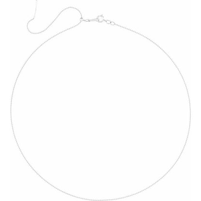 14K Gold 1 mm Adjustable Threader Bead Chain
