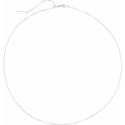 14K Gold 1mm Adjustable Threader Rolo Chain