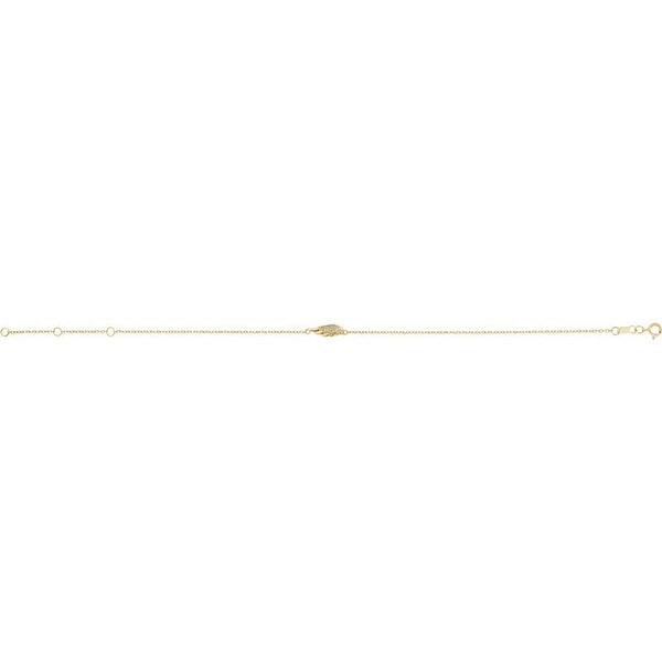 14K Gold Diamond Angel Wing Bracelet