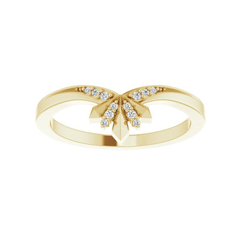 14K Gold Diamond Contour Band