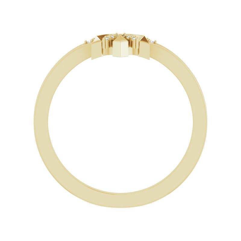 14K Gold Diamond Contour Band