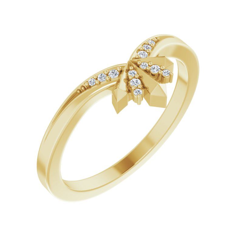 14K Gold Diamond Contour Band