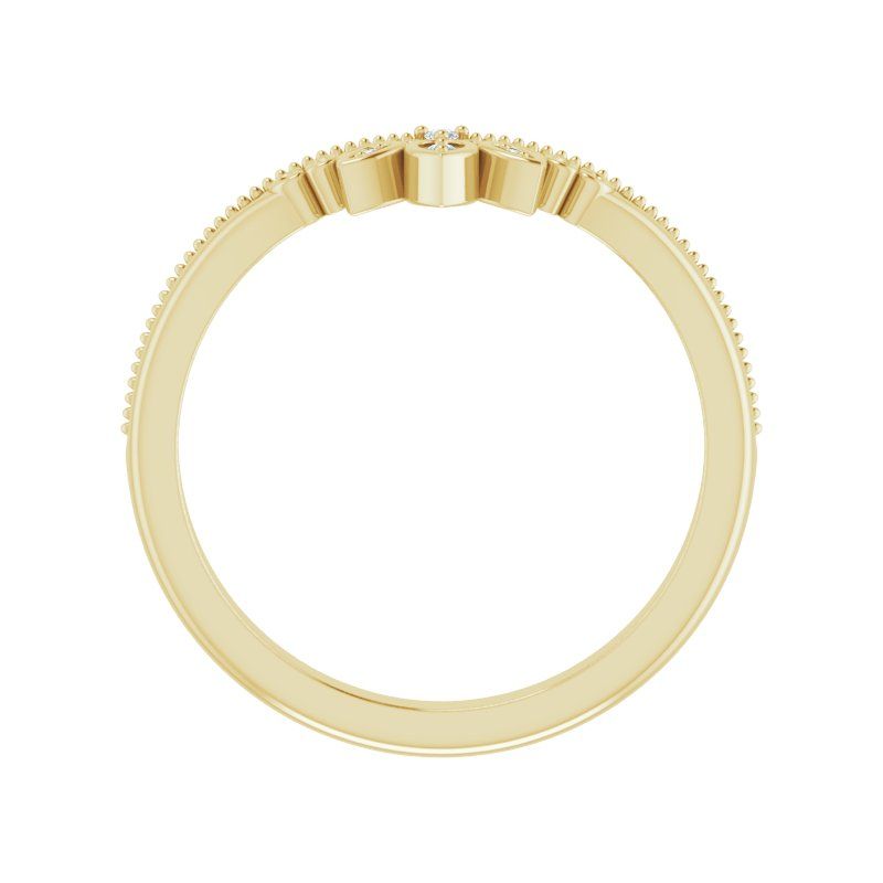 14K Gold Diamond Contour Band