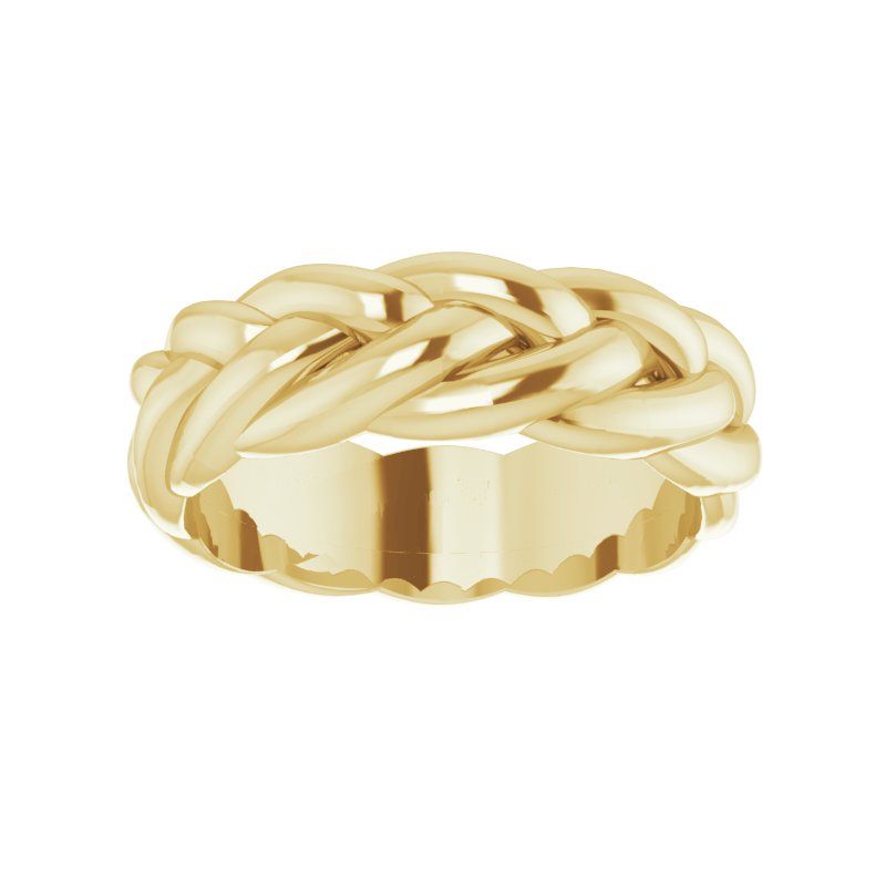 14K Gold 6 mm Single Rope Band