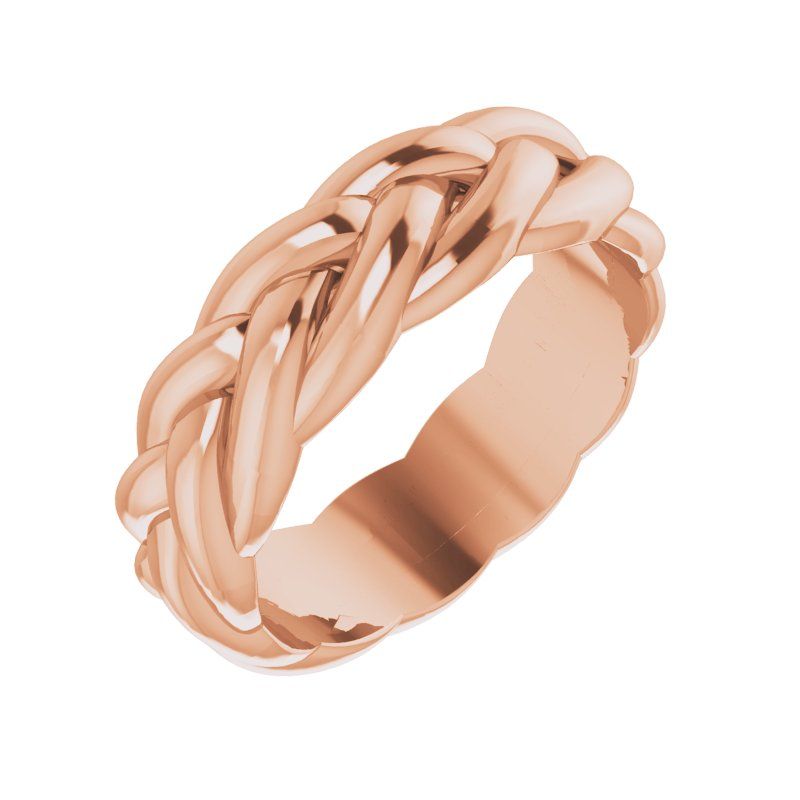 14K Gold 6 mm Single Rope Band