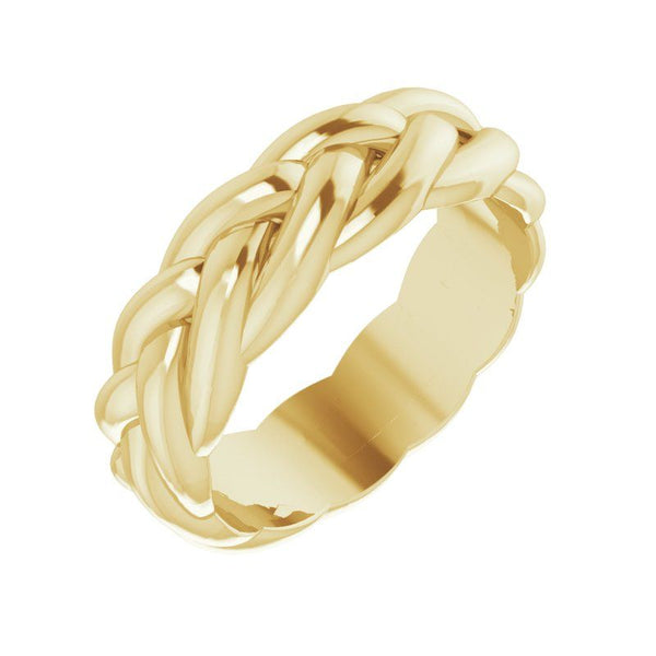 14K Gold 6 mm Single Rope Band