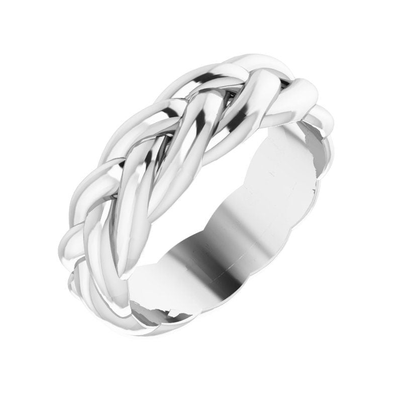 14K Gold 6 mm Single Rope Band