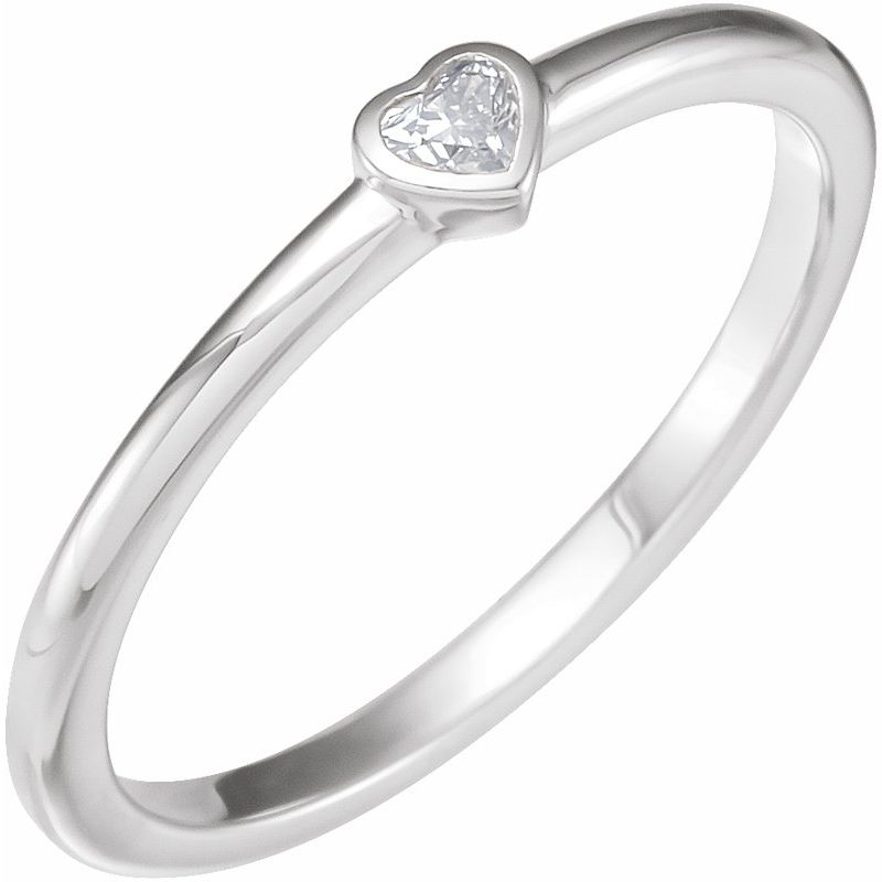 14K Gold Stackable Heart Ring