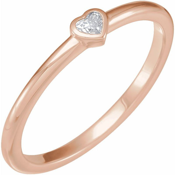 14K Gold Stackable Heart Ring
