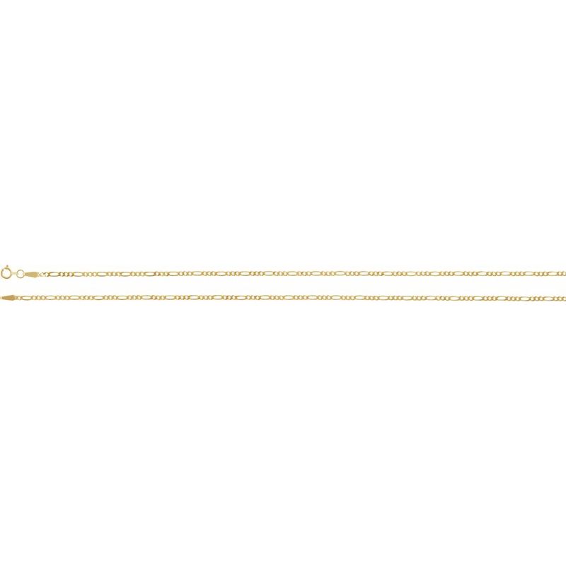 14K Yellow 1.9 mm Diamond-Cut Figaro Chain