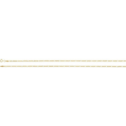 14K Yellow 1.9 mm Diamond-Cut Figaro Chain