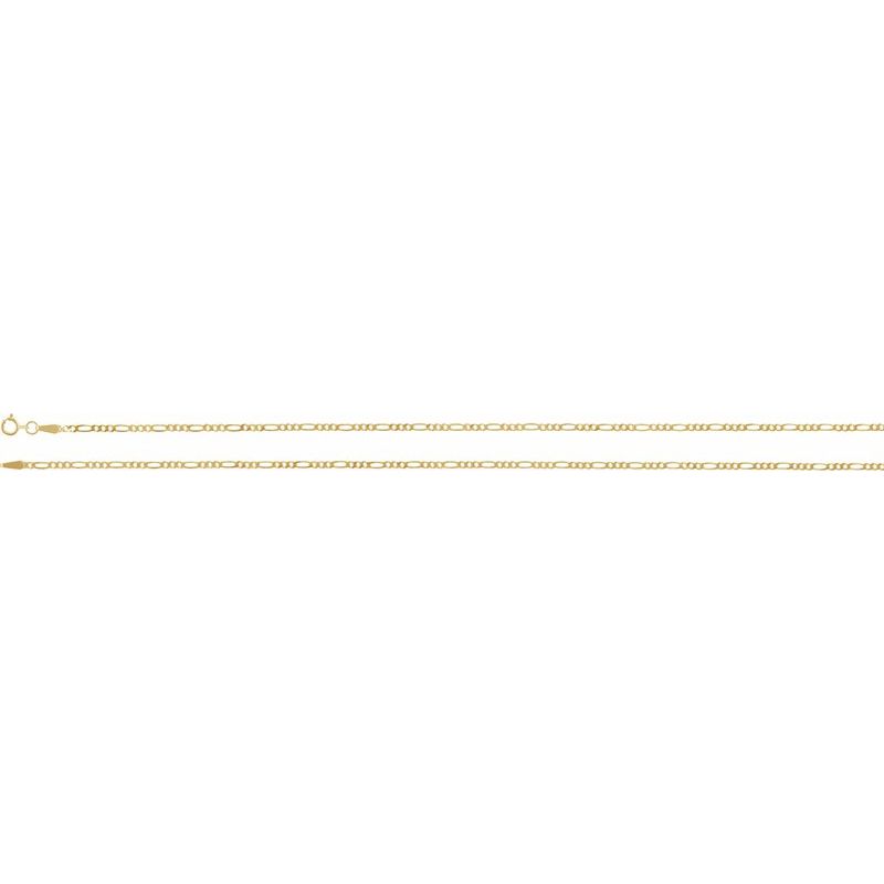 14K Yellow 1.9 mm Diamond-Cut Figaro Chain