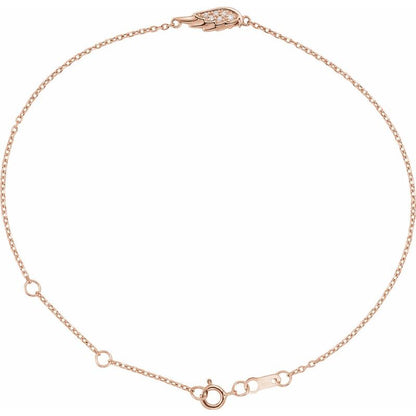 14K Gold & Diamond Dainty Bracelet