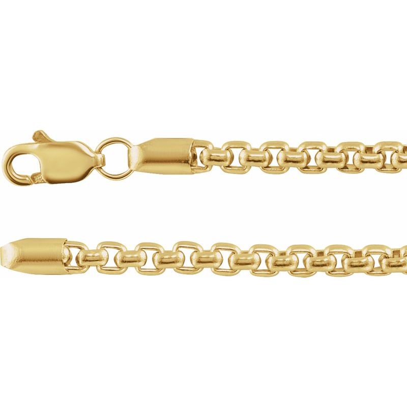 14K Yellow 2.6 mm Rounded Box Chain