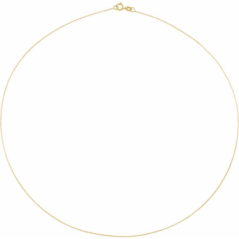 14K Yellow .65 mm Diamond-Cut Cable Chain