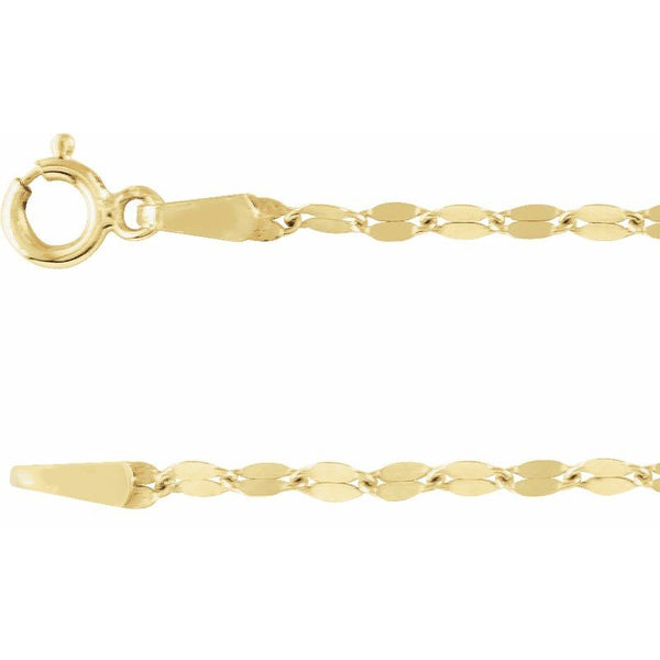 14K Yellow 1.9 mm Keyhole Link Chain Bracelet