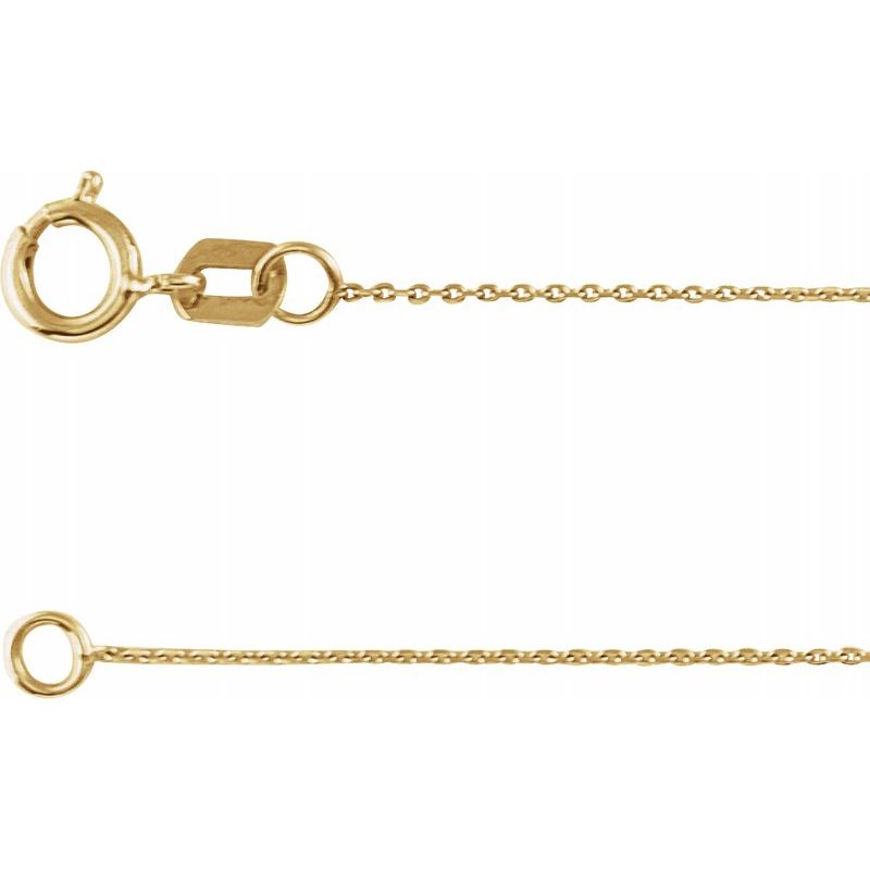 14K Yellow .65 mm Diamond-Cut Cable Chain